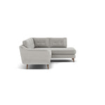 Phoebe Corner Sofa - Corner Group RHF Grade B - Right Hand Facing — Plush Velvet Silver / Weathered Oak, gallery image 1