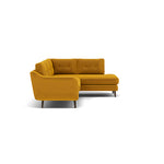 Phoebe Corner Sofa - Corner Group RHF Grade B - Right Hand Facing — Plush Velvet Turmeric / American Walnut, gallery image 1