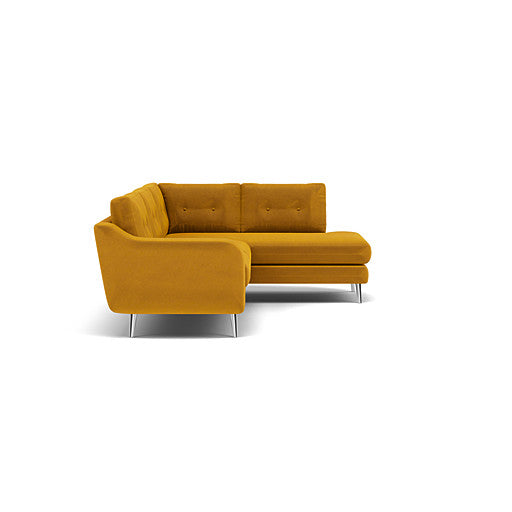 Phoebe Corner Sofa - Corner Group RHF Grade B - Right Hand Facing — Plush Velvet Turmeric / Chrome, gallery image 1
