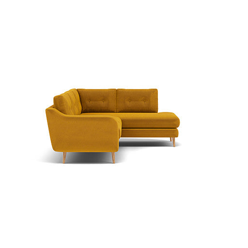 Phoebe Corner Sofa - Corner Group RHF Grade B - Right Hand Facing — Plush Velvet Turmeric / Natural, gallery image 1