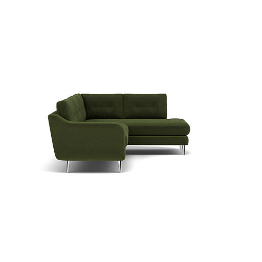 Phoebe Corner Sofa - Corner Group RHF Grade B - Right Hand Facing — Plush Velvet Vine / Chrome, gallery image 1