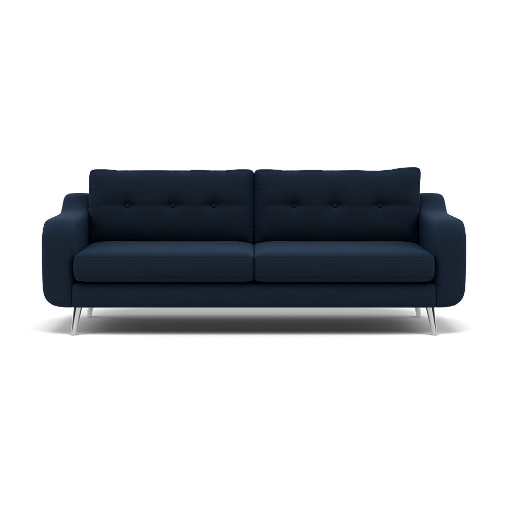 Phoebe 4 Seater Sofa - Extra Large Sofa Standard Back Grade B 4 Seater Sofas Sterling Home 11 Plush Velvet Indigo Chrome