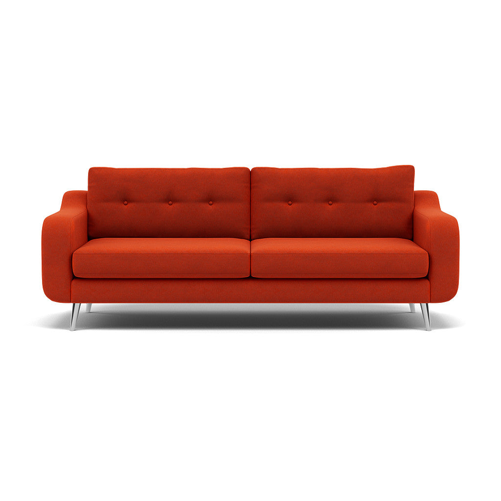Phoebe 4 Seater Sofa - Extra Large Sofa Standard Back Grade B 4 Seater Sofas Sterling Home 15 Plush Velvet Paprika Chrome