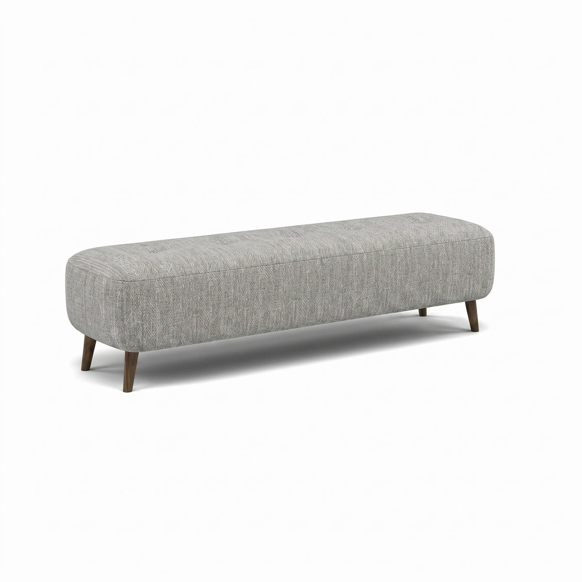 Phoebe Footstool - Medium Bench Stool Grade A — Capital Light Grey / American Walnut, gallery image 1