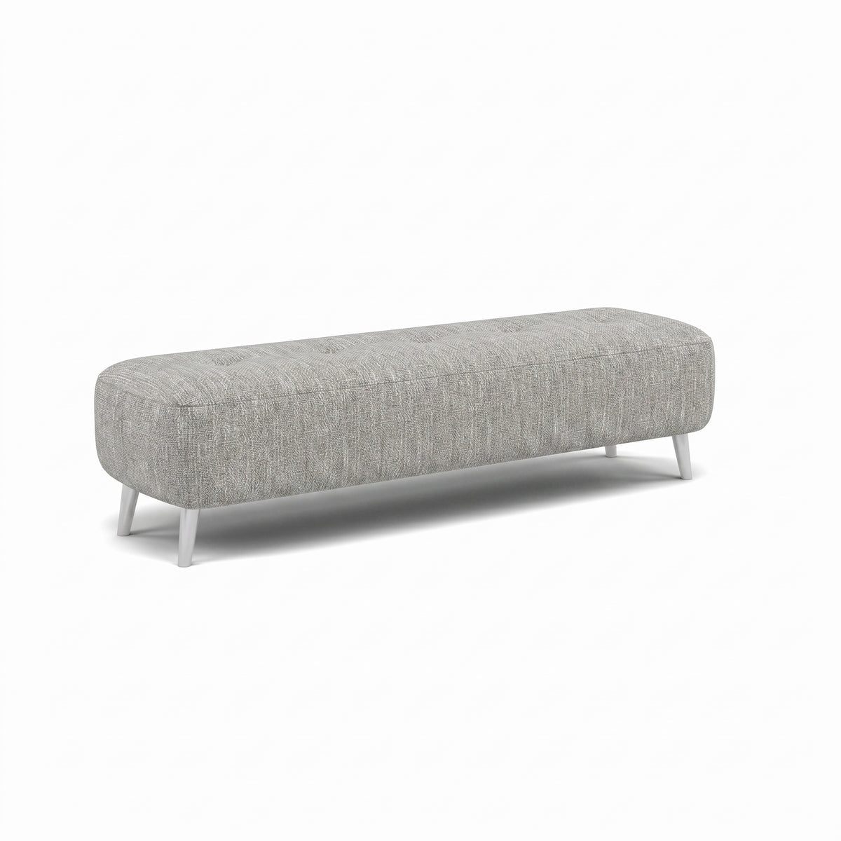 Phoebe Footstool - Medium Bench Stool Grade A — Capital Light Grey / Chrome, gallery image 1