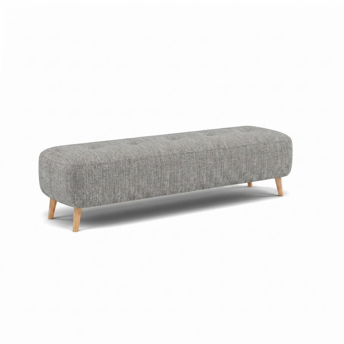 Phoebe Footstool - Medium Bench Stool Grade A — Capital Light Grey / Natural, gallery image 1