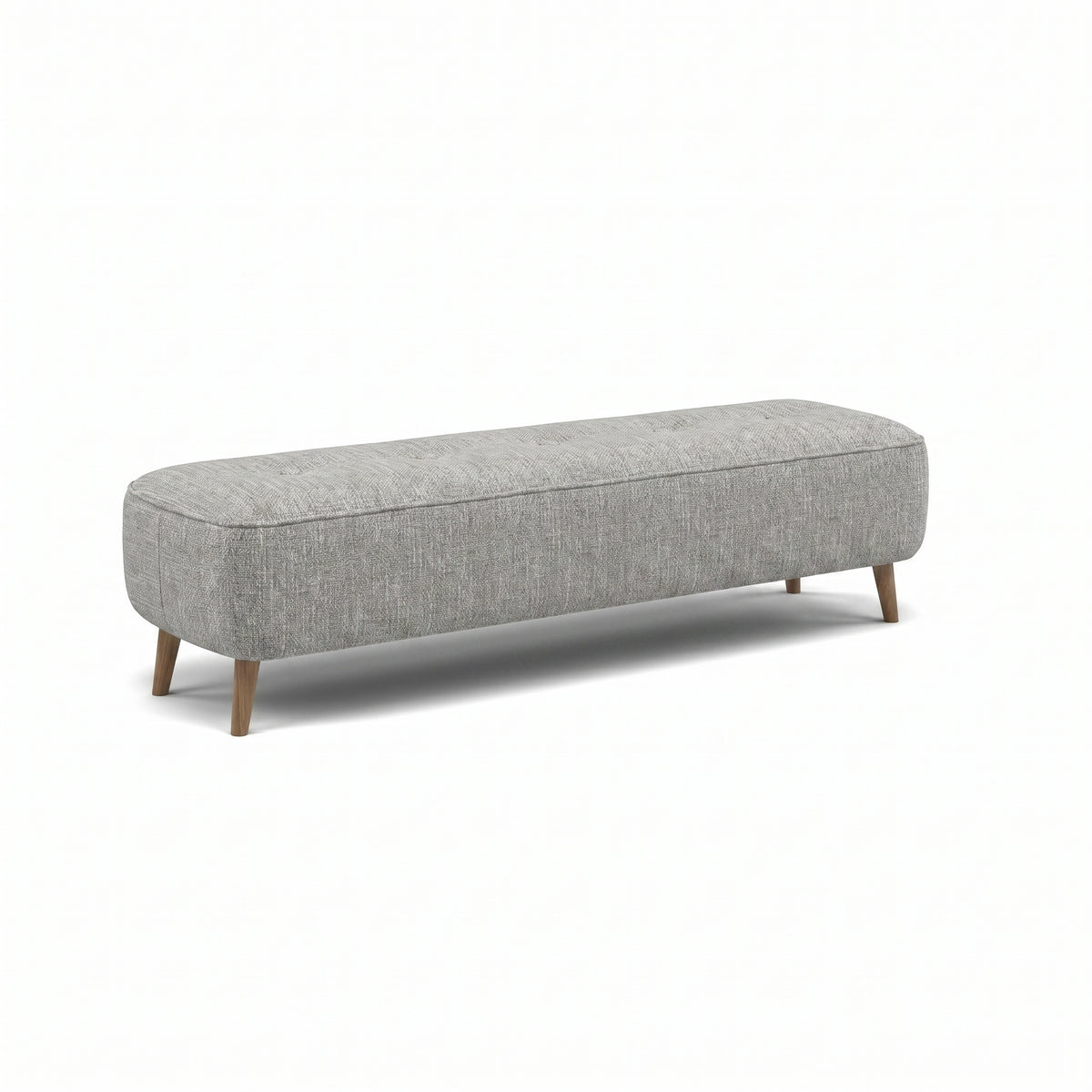 Phoebe Footstool - Medium Bench Stool Grade A — Capital Light Grey / Weathered Oak, gallery image 1