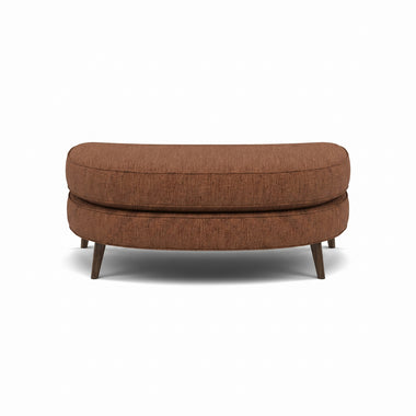 Phoebe Oval Footstool - Cuddler Stool Grade A Sterling Home 3 Capital Burnt Orange American Walnut
