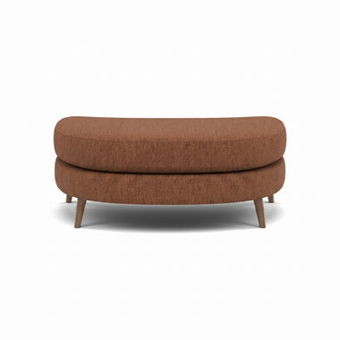 Phoebe Oval Footstool - Cuddler Stool Grade A Sterling Home 7 Capital Burnt Orange Weathered Oak