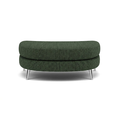 Phoebe Oval Footstool - Cuddler Stool Grade A Sterling Home 19 Capital Dark Green Chrome
