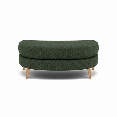 Phoebe Oval Footstool - Cuddler Stool Grade A Sterling Home 17 Capital Dark Green Natural