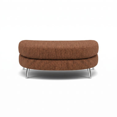 Phoebe Oval Footstool - Cuddler Stool Grade A Sterling Home 18 Capital Burnt Orange Chrome