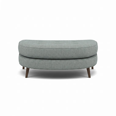 Phoebe Oval Footstool - Cuddler Stool Grade A Sterling Home 2 Capital Ecru American Walnut