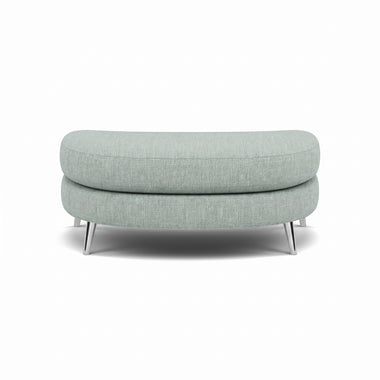 Phoebe Oval Footstool - Cuddler Stool Grade A Sterling Home 16 Capital Ecru Chrome