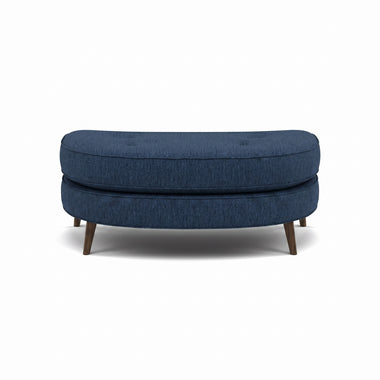 Phoebe Oval Footstool - Cuddler Stool Grade A Sterling Home 5 Capital Indigo American Walnut