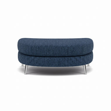 Phoebe Oval Footstool - Cuddler Stool Grade A Sterling Home 20 Capital Indigo Chrome