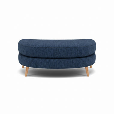Phoebe Oval Footstool - Cuddler Stool Grade A Sterling Home 14 Capital Indigo Natural