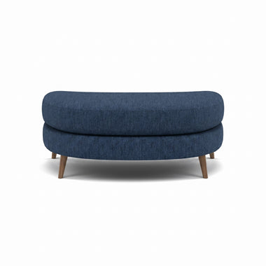 Phoebe Oval Footstool - Cuddler Stool Grade A Sterling Home 12 Capital Indigo Weathered Oak