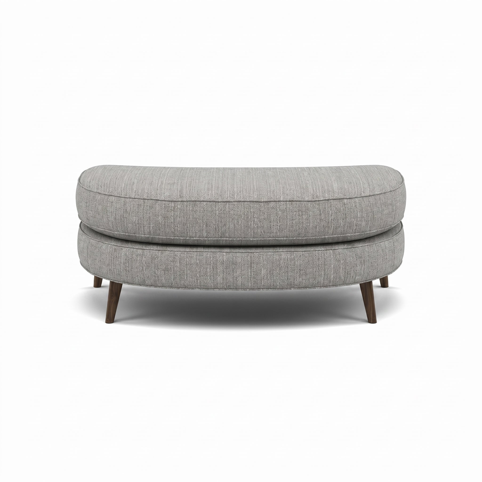 Phoebe Oval Footstool - Oval Cuddler Stool Grade A Sterling Home 1 Capital Light Grey American Walnut