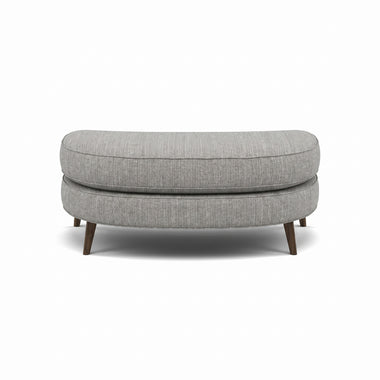 Phoebe Oval Footstool - Cuddler Stool Grade A Sterling Home 1 Capital Light Grey American Walnut