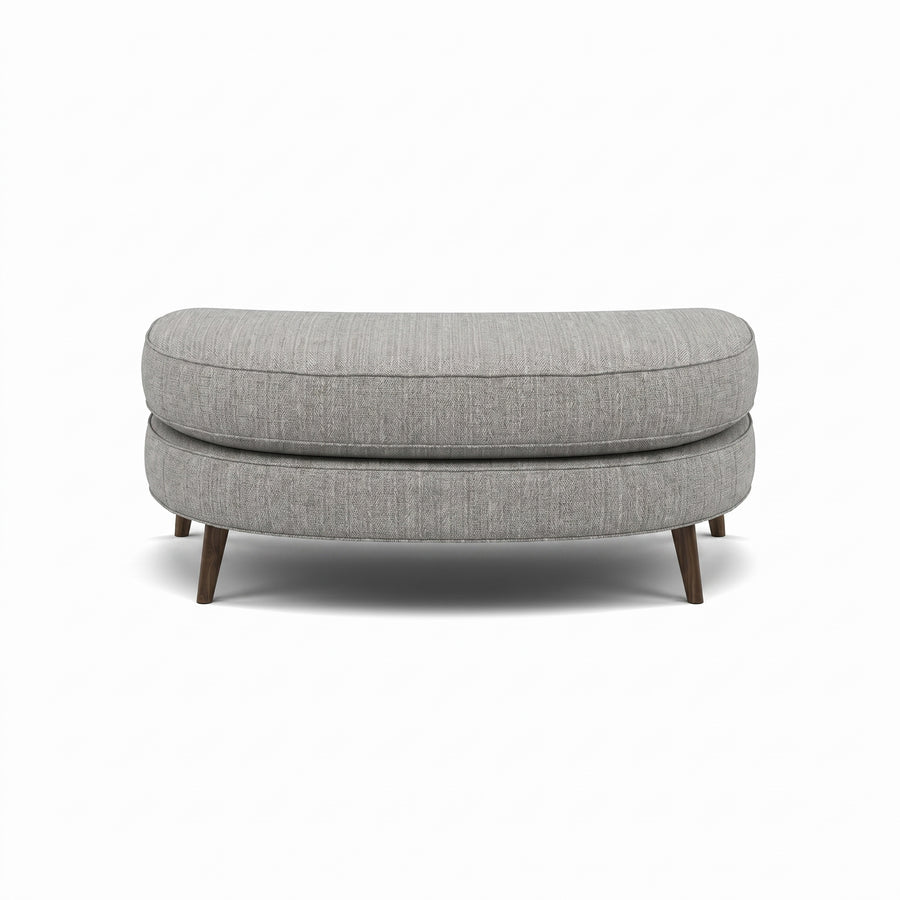 Phoebe Oval Footstool - Cuddler Stool Grade A Sterling Home 1 Capital Light Grey American Walnut
