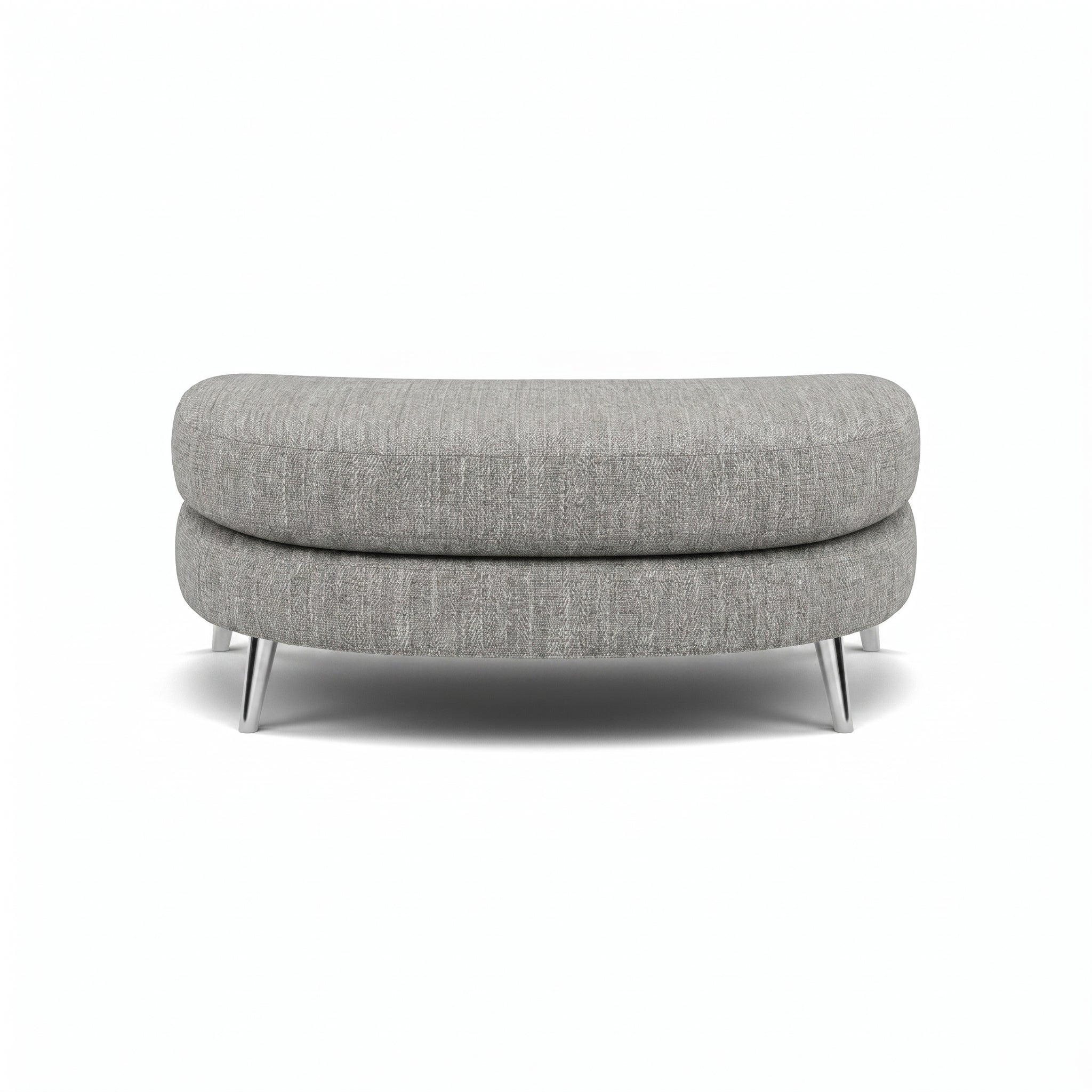 Phoebe Oval Footstool - Oval Cuddler Stool Grade A Sterling Home 5 Capital Light Grey Chrome