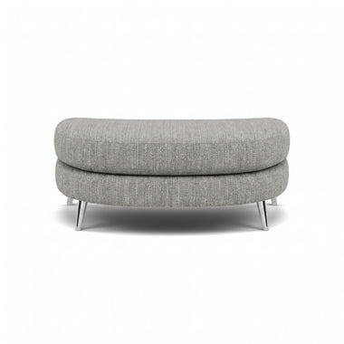 Phoebe Oval Footstool - Cuddler Stool Grade A Sterling Home 15 Capital Light Grey Chrome