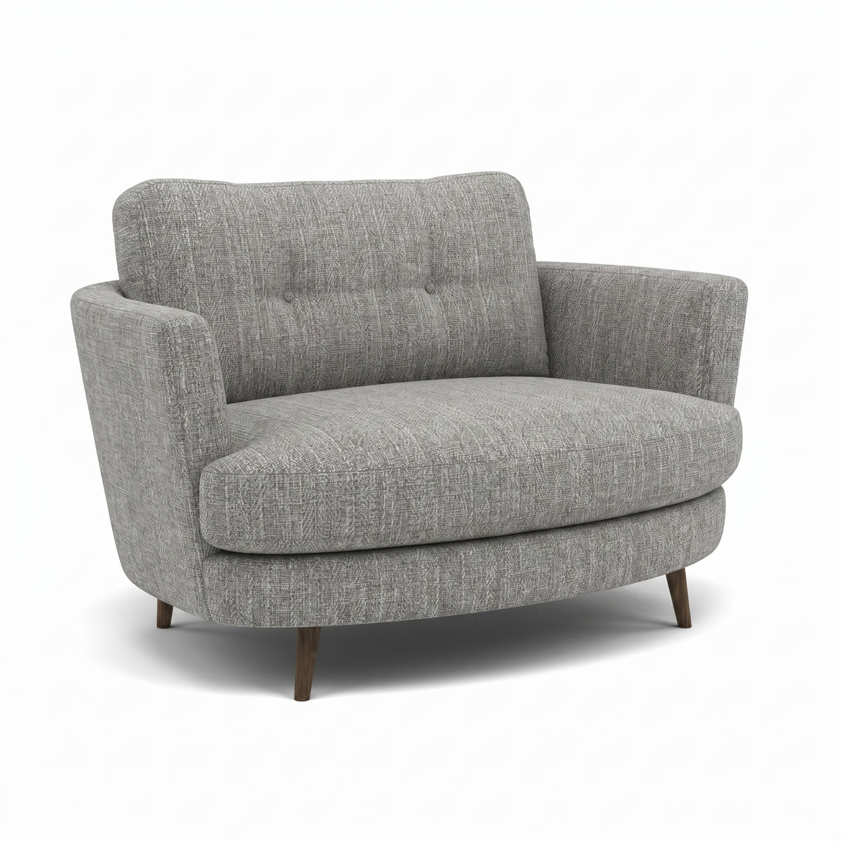 Phoebe Oval Loveseat - Oval Cuddler Grade A — Capital Light Grey / American Walnut, gallery image 1