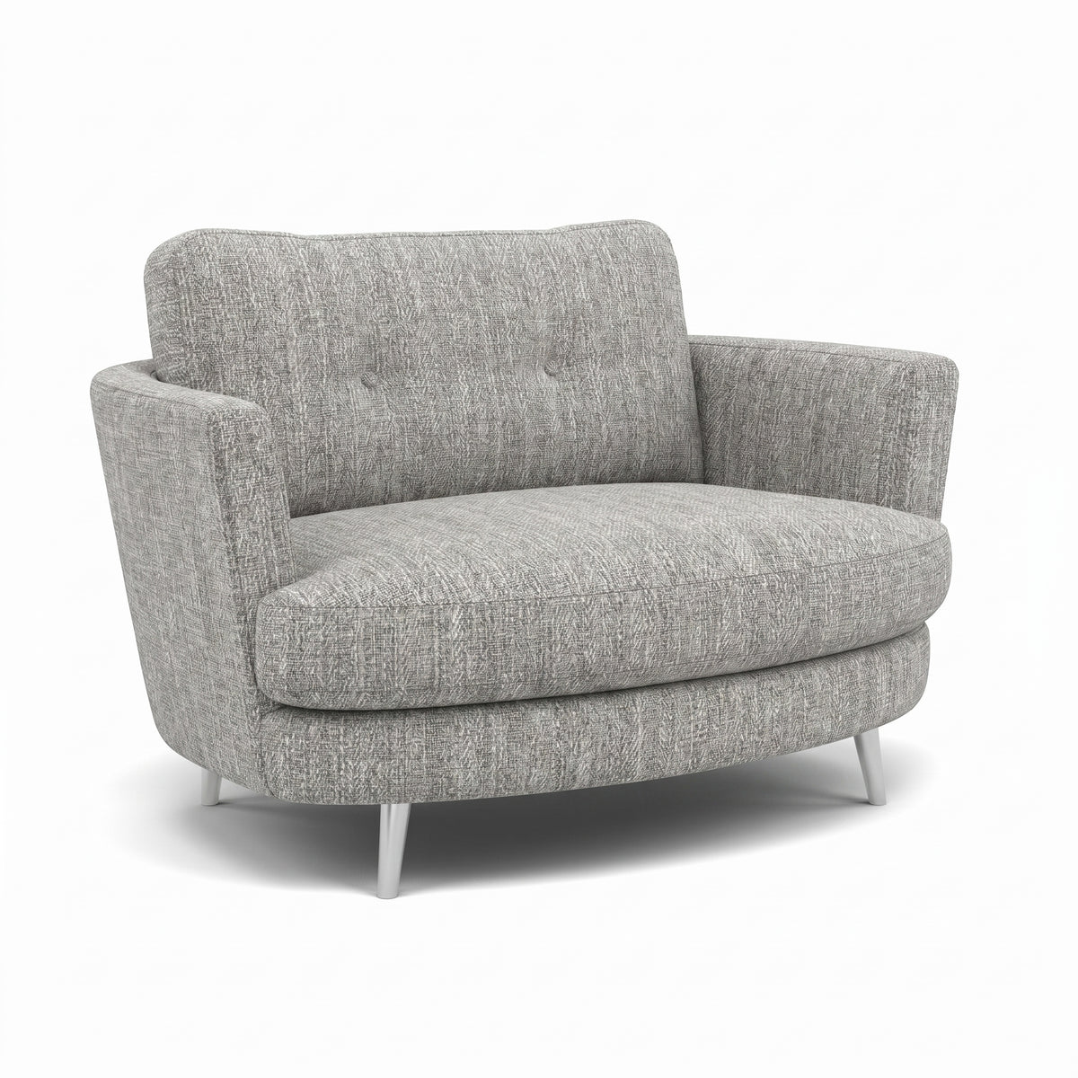 Phoebe Oval Loveseat - Oval Cuddler Grade A — Capital Light Grey / Chrome, gallery image 1