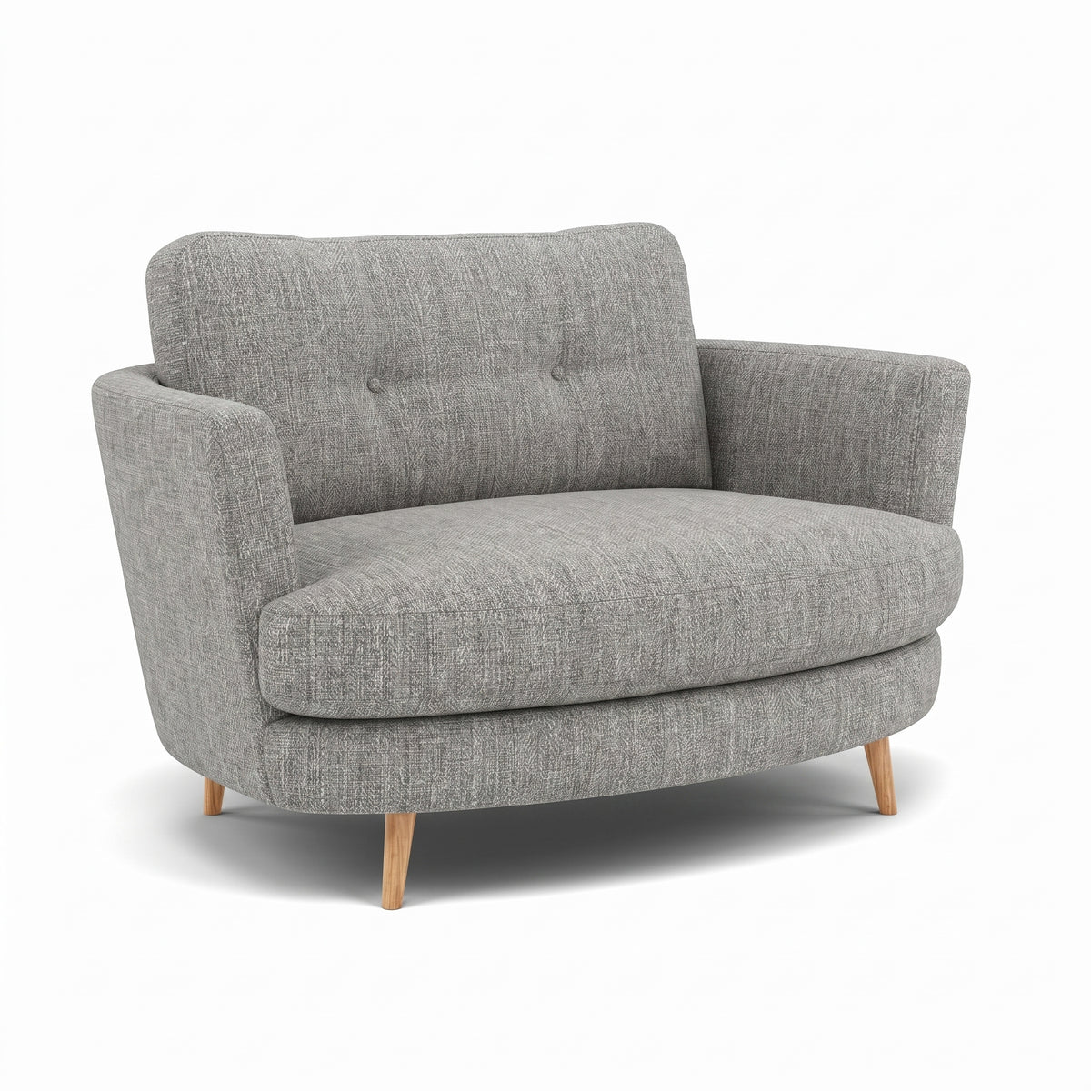 Phoebe Oval Loveseat - Oval Cuddler Grade A — Capital Light Grey / Natural, gallery image 1