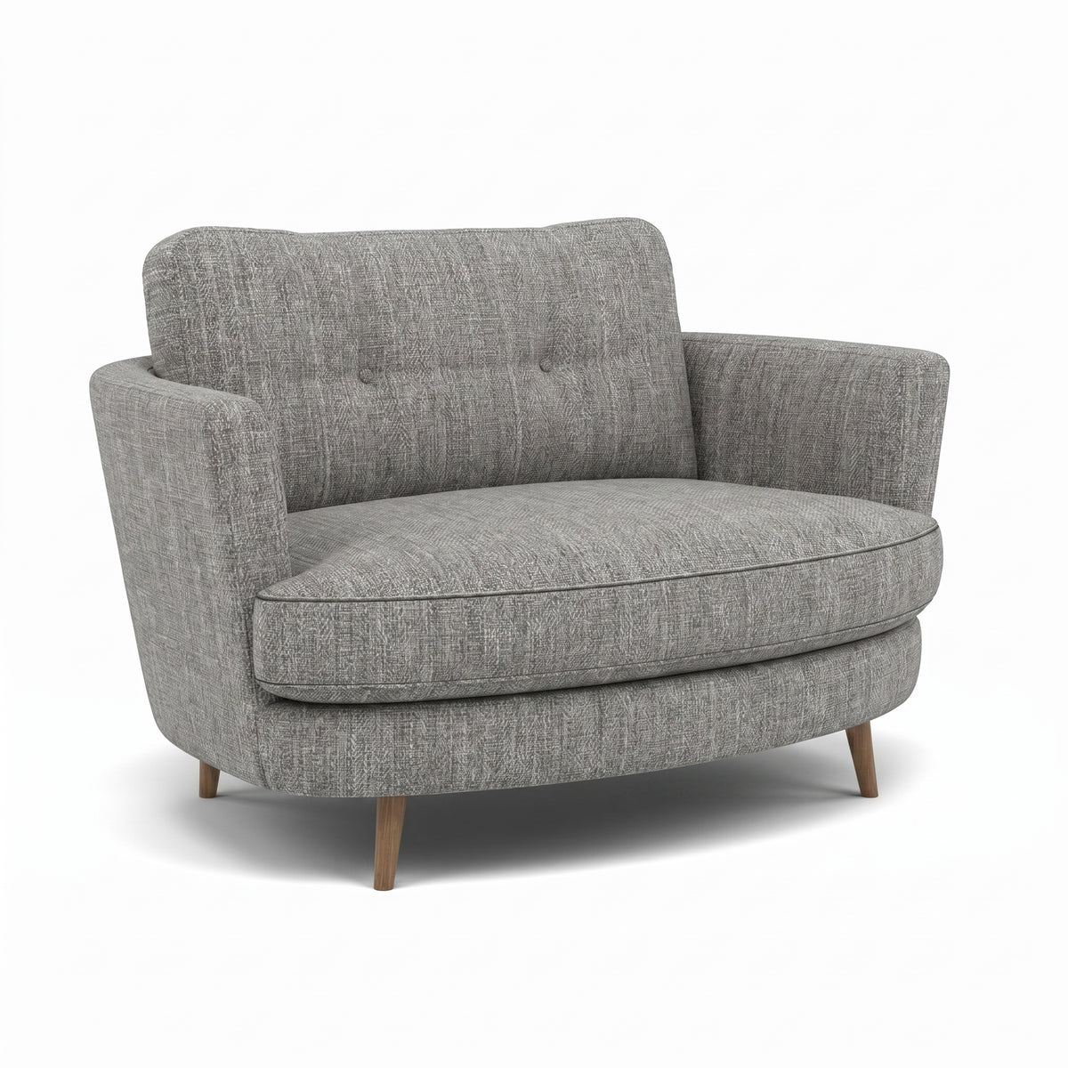 Phoebe Oval Loveseat - Oval Cuddler Grade A — Capital Light Grey / Weathered Oak, gallery image 1