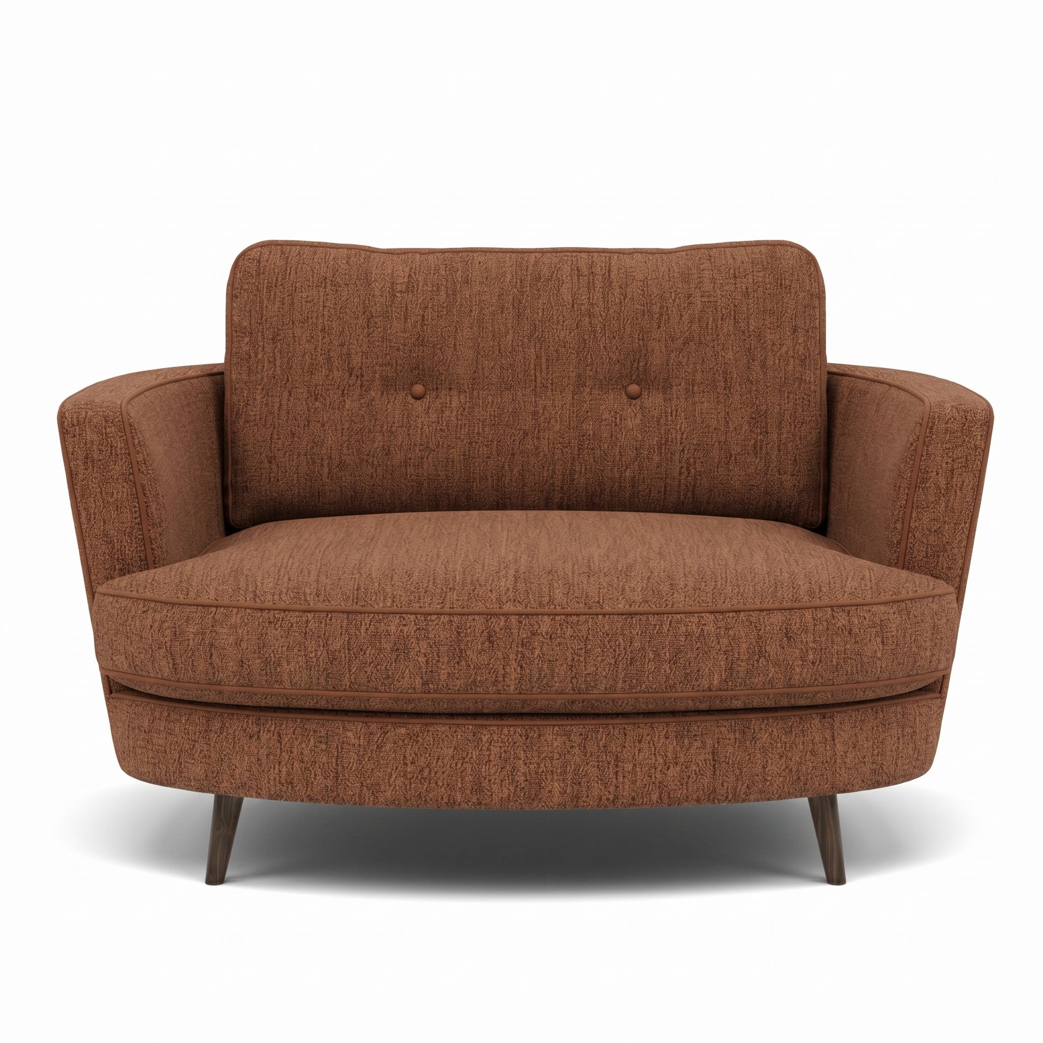 Phoebe Oval Loveseat - Oval Cuddler Grade A Sterling Home 9 Capital Burnt Orange American Walnut