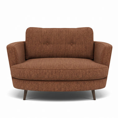 Phoebe Oval Loveseat - Oval Cuddler Grade A Sterling Home 9 Capital Burnt Orange American Walnut