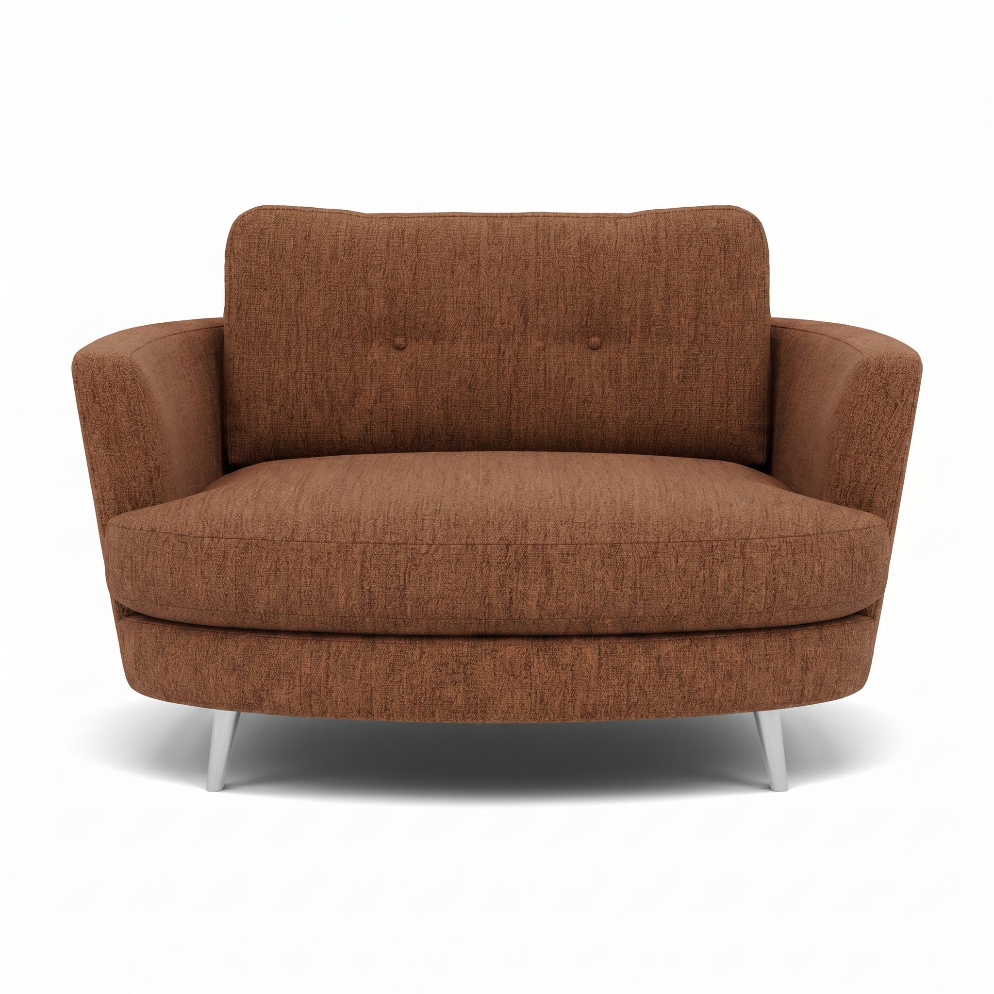 Phoebe Oval Loveseat - Oval Cuddler Grade A Sterling Home 19 Capital Burnt Orange Chrome