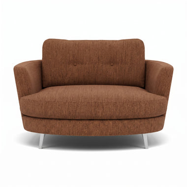 Phoebe Oval Loveseat - Oval Cuddler Grade A Sterling Home 19 Capital Burnt Orange Chrome