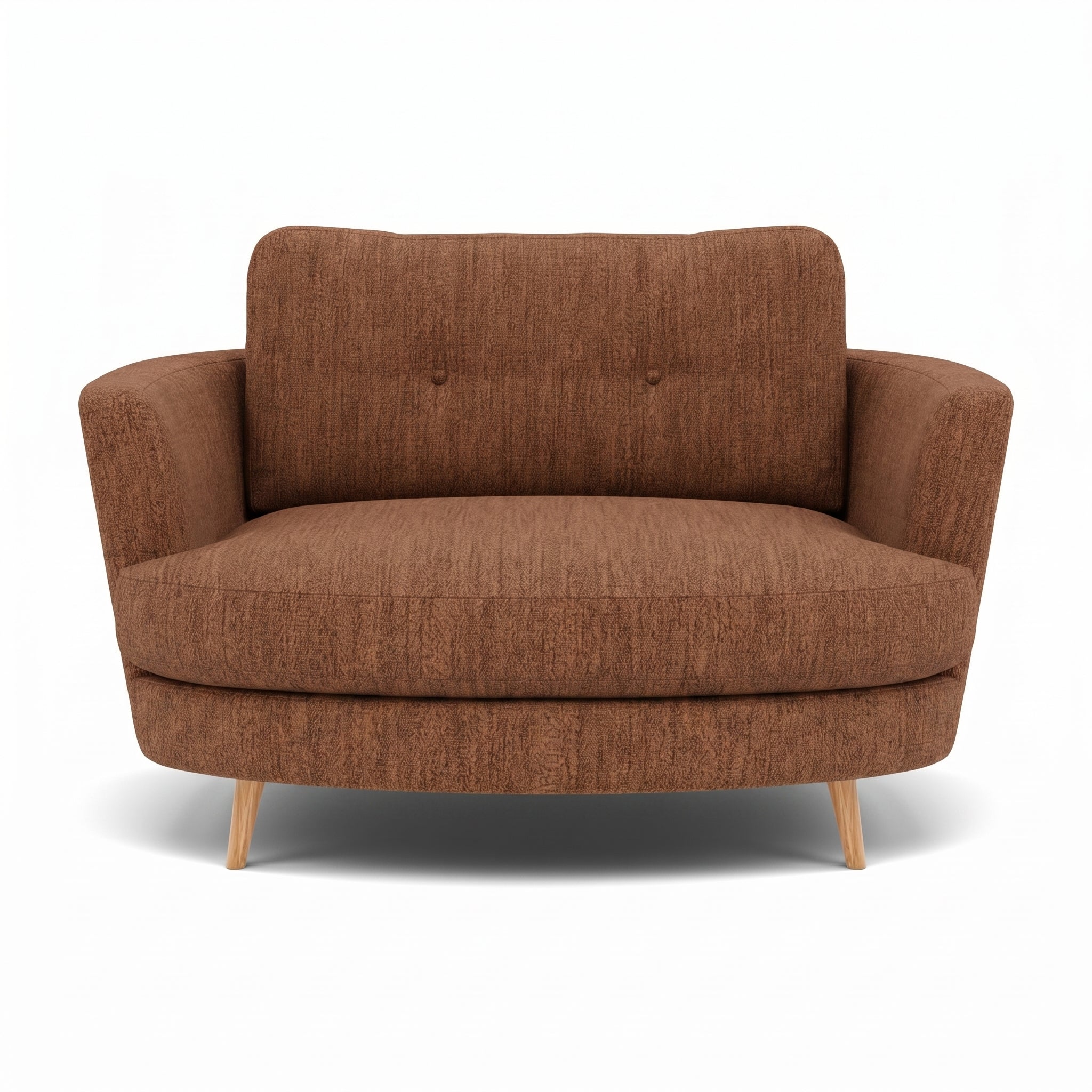 Phoebe Oval Loveseat - Oval Cuddler Grade A Sterling Home 14 Capital Burnt Orange Natural