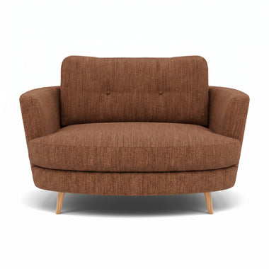 Phoebe Oval Loveseat - Oval Cuddler Grade A Sterling Home 14 Capital Burnt Orange Natural
