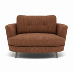 Phoebe Oval Loveseat - Oval Cuddler Grade A Sterling Home 4 Capital Burnt Orange Weathered Oak