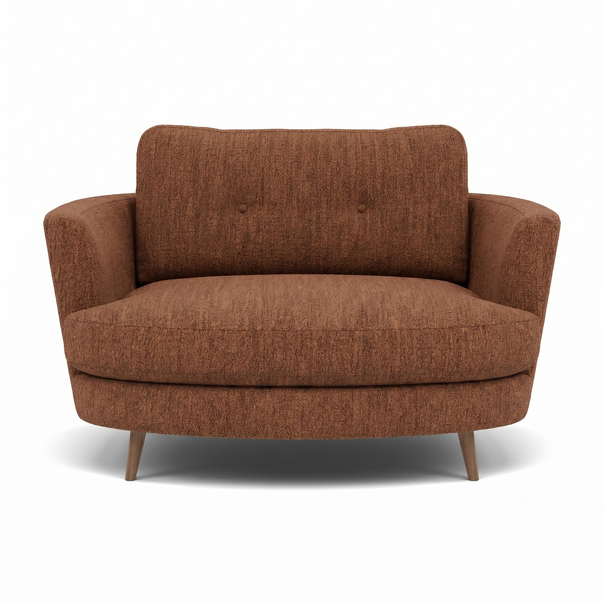 Phoebe Oval Loveseat - Oval Cuddler Grade A Sterling Home 4 Capital Burnt Orange Weathered Oak