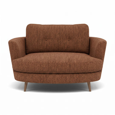 Phoebe Oval Loveseat - Oval Cuddler Grade A Sterling Home 4 Capital Burnt Orange Weathered Oak