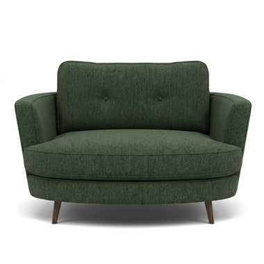Phoebe Oval Loveseat - Oval Cuddler Grade A Sterling Home 5 Capital Dark Green American Walnut