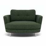 Phoebe Oval Loveseat - Oval Cuddler Grade A Sterling Home 20 Capital Dark Green Chrome