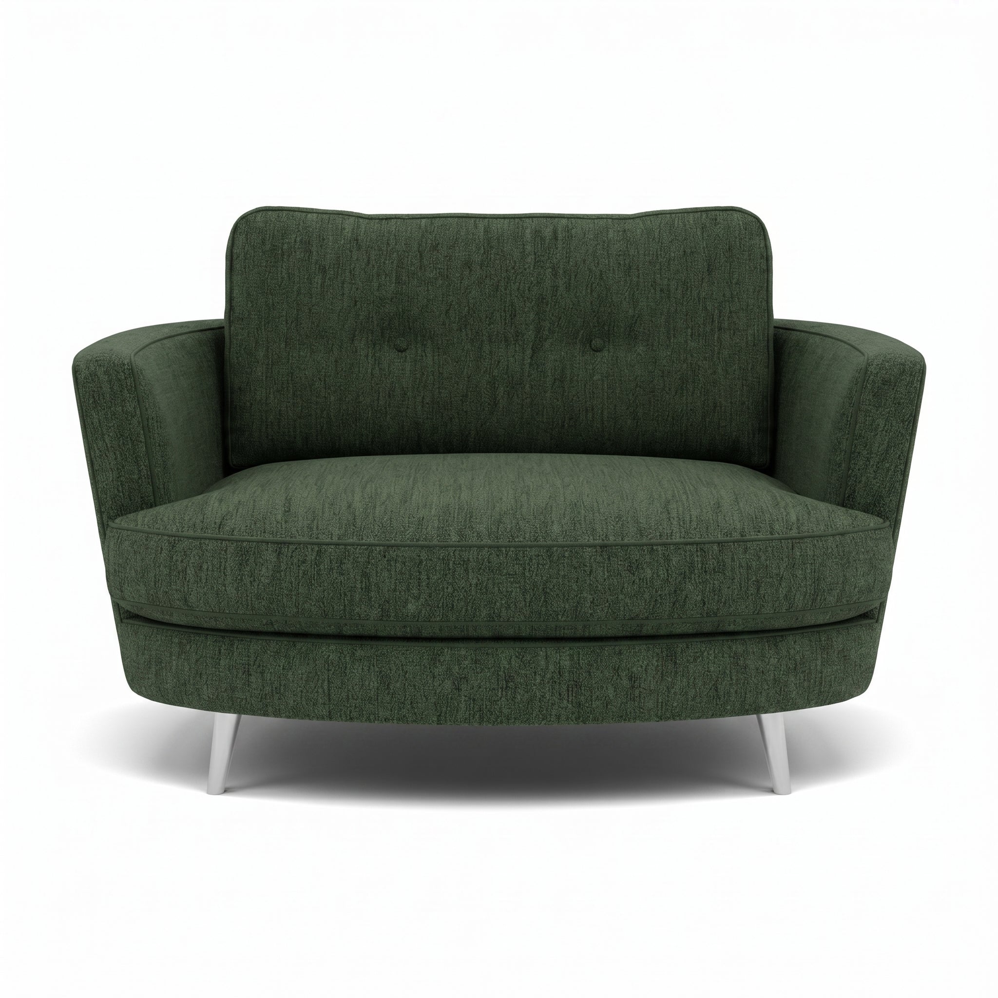 Phoebe Oval Loveseat - Oval Cuddler Grade A Sterling Home 20 Capital Dark Green Chrome