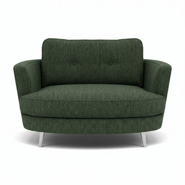 Phoebe Oval Loveseat - Oval Cuddler Grade A Sterling Home 20 Capital Dark Green Chrome