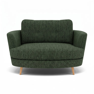 Phoebe Oval Loveseat - Oval Cuddler Grade A Sterling Home 15 Capital Dark Green Natural