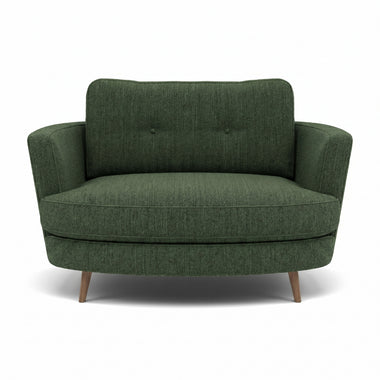 Phoebe Oval Loveseat - Oval Cuddler Grade A Sterling Home 10 Capital Dark Green Weathered Oak