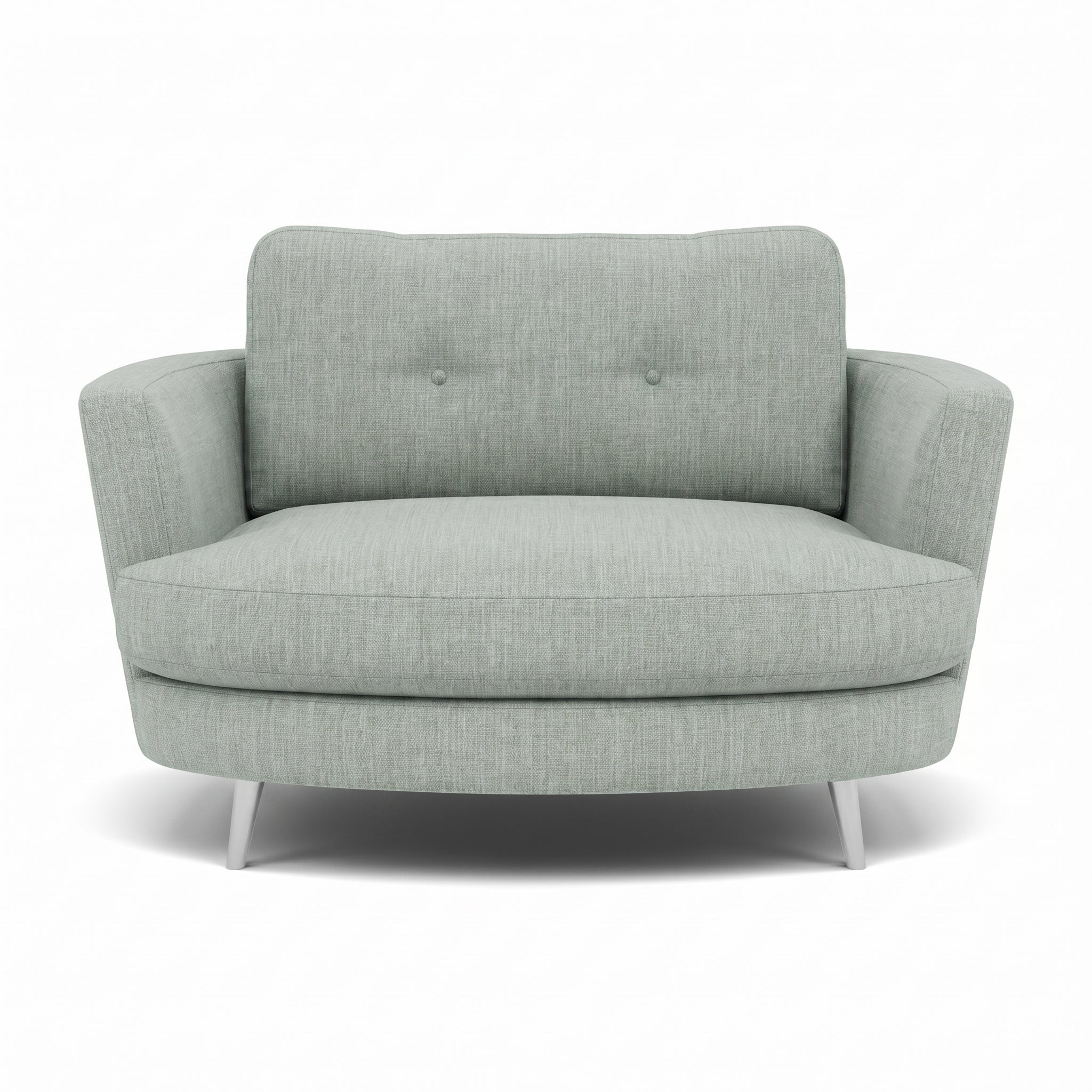 Phoebe Oval Loveseat - Oval Cuddler Grade A Sterling Home 18 Capital Ecru Chrome