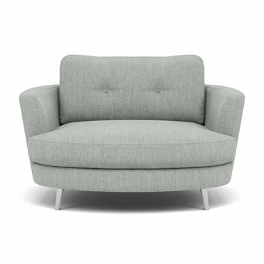 Phoebe Oval Loveseat - Oval Cuddler Grade A Sterling Home 18 Capital Ecru Chrome
