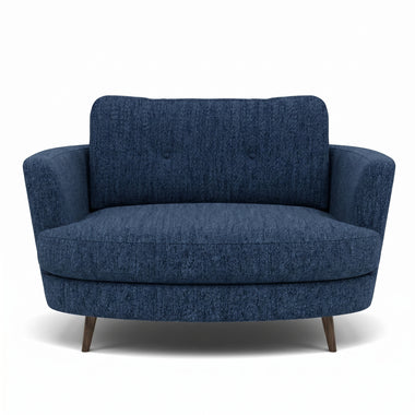 Phoebe Oval Loveseat - Oval Cuddler Grade A Sterling Home 6 Capital Indigo American Walnut