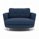 Phoebe Oval Loveseat - Oval Cuddler Grade A Sterling Home 21 Capital Indigo Chrome